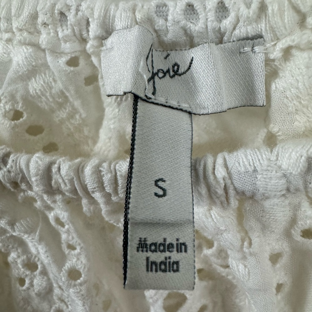 Joie Cream Eyelet Women's Blouse - Picture 2 of 5
